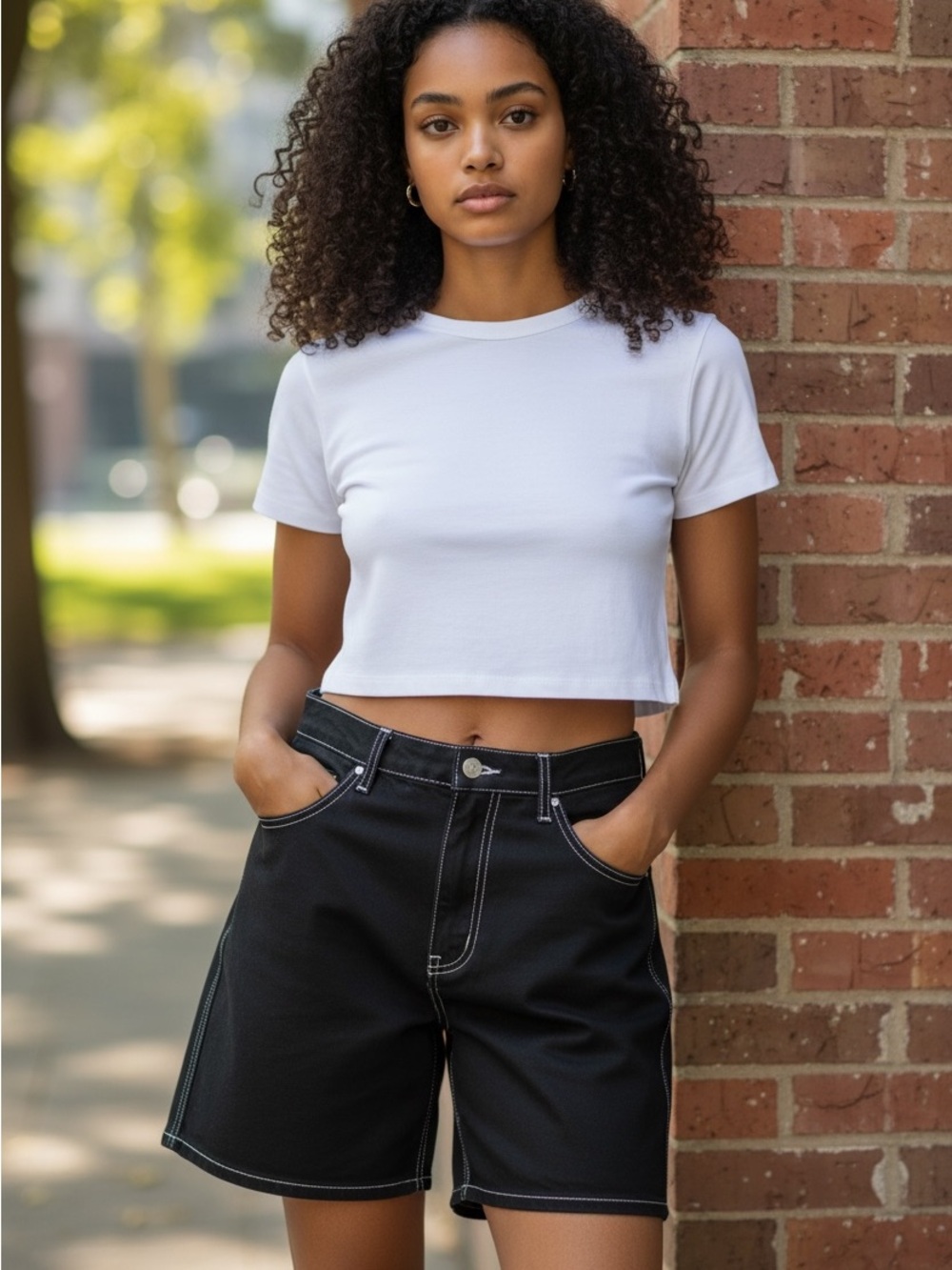 Calvin Klein White Cropped Crewneck Tee